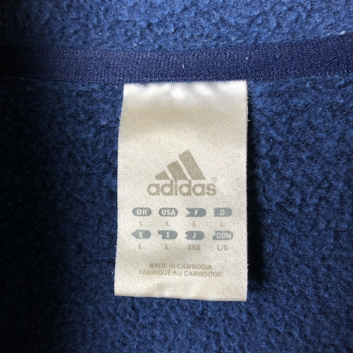 00'S adidas sweatshirt pullover hoodie, men's size L cotton navy blue type Vintage Second Hand