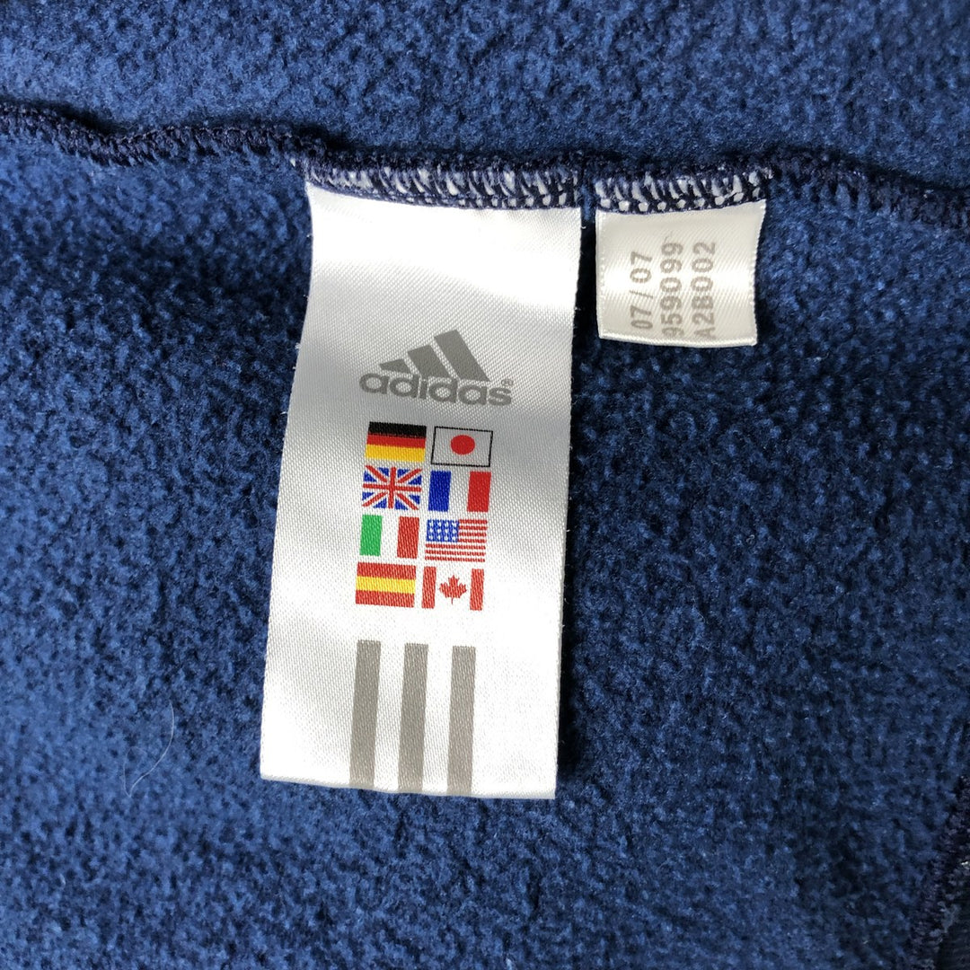 00'S adidas sweatshirt pullover hoodie, men's size L cotton navy blue type Vintage Second Hand
