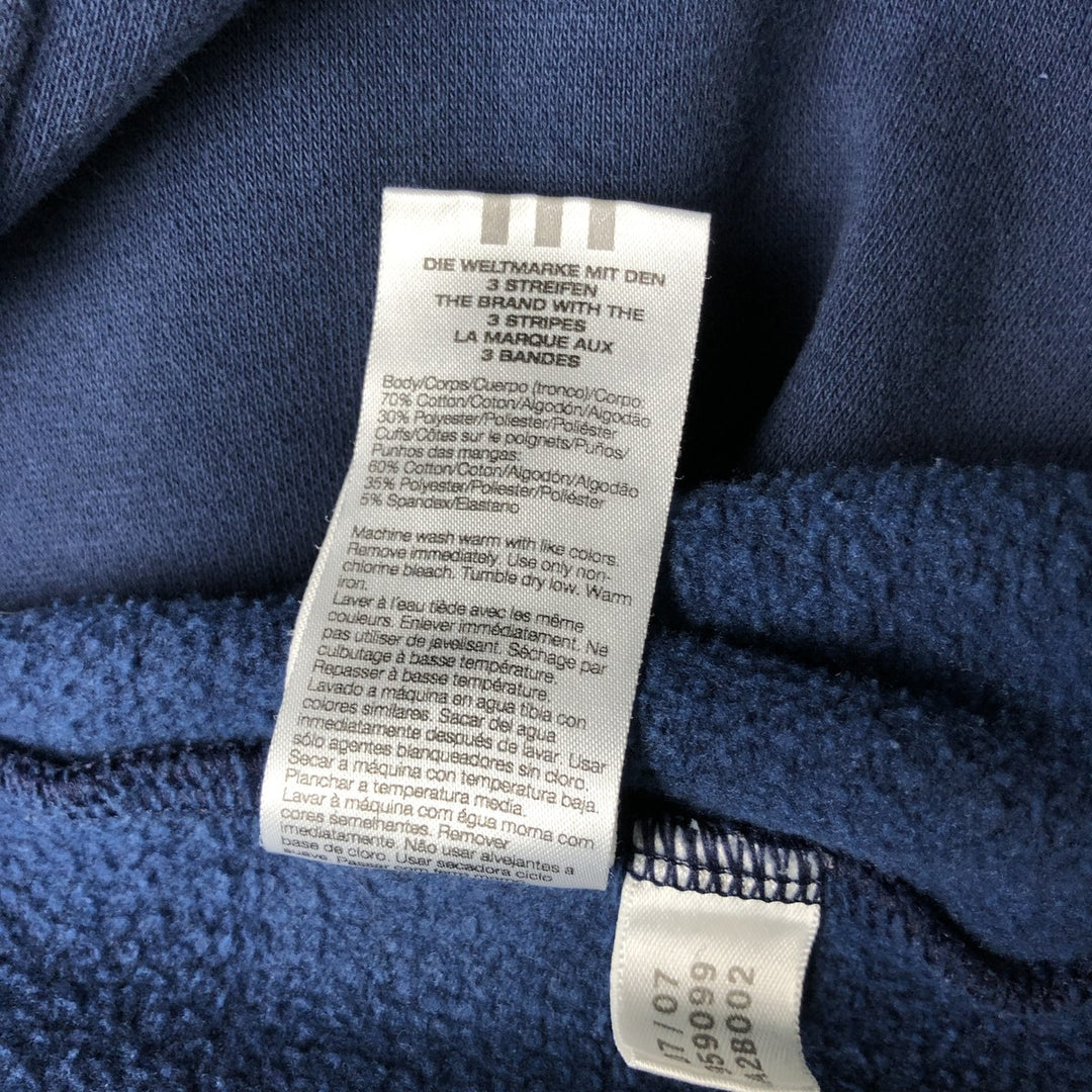 00'S adidas sweatshirt pullover hoodie, men's size L cotton navy blue type Vintage Second Hand