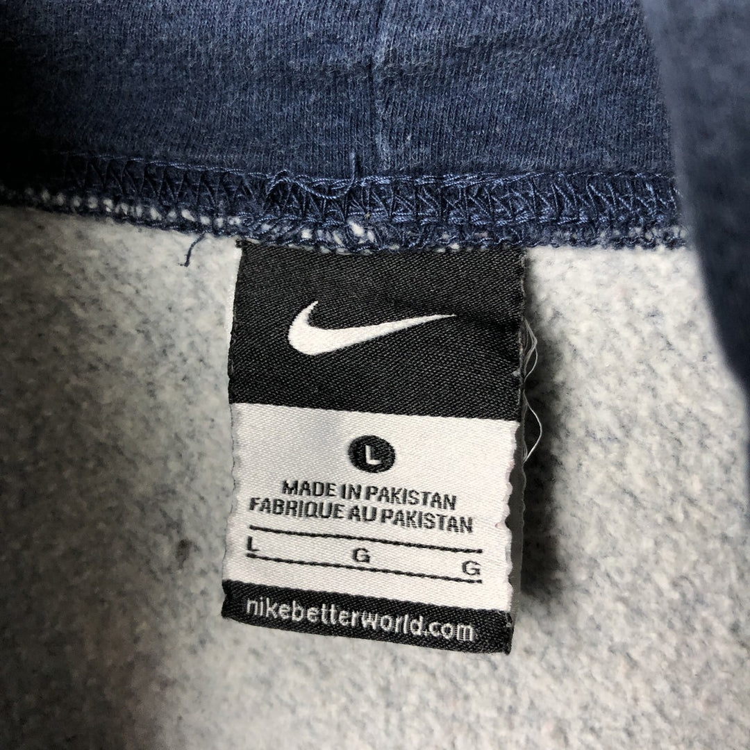 Nike Sweat Pullover Hoodie, Men's Size L cotton navy blue type Vintage Second Hand