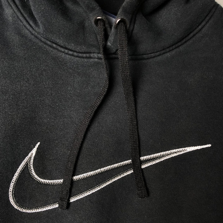 Nike Sweat Pullover Hoodie, Men's Size M cotton black type Vintage Second Hand