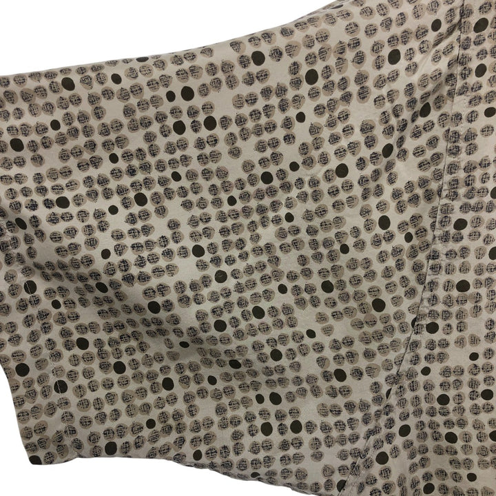 FIRETHORN Dot Pattern Short Sleeve Silk Box Shirt, Men's XL silk Beige type Vintage Second Hand