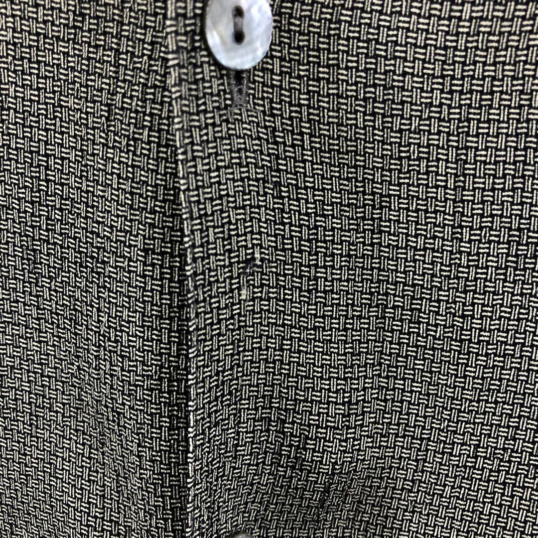 BACHRACH all-over print short-sleeved open-collar rayon box shirt, made in the USA, men's size XL Rayon ivory Vintage Second Hand
