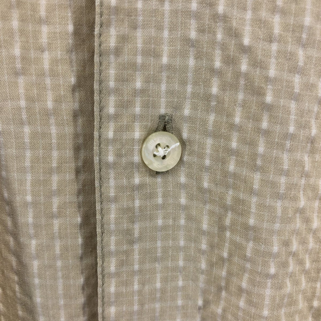 Mossimo all-over print seersucker short-sleeved open-collar rayon box shirt, men's size L Rayon ivory Vintage Second Hand