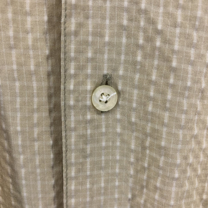 Mossimo all-over print seersucker short-sleeved open-collar rayon box shirt, men's size L Rayon ivory Vintage Second Hand