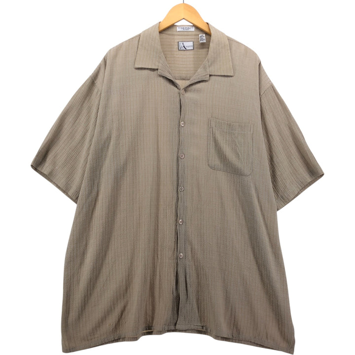 90'S PAULO AVANTI all-over print short-sleeved open-collar poly/rayon box shirt, men's size XL. Vintage. Rayon ivory Vintage Second Hand