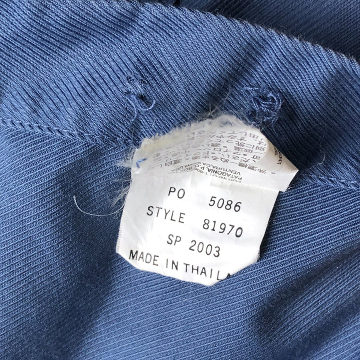 2000'S Patagonia 81970SP2003 Long Sleeve Polycotton Box Shirt, Men's Size Small cotton blue type Vintage Second Hand