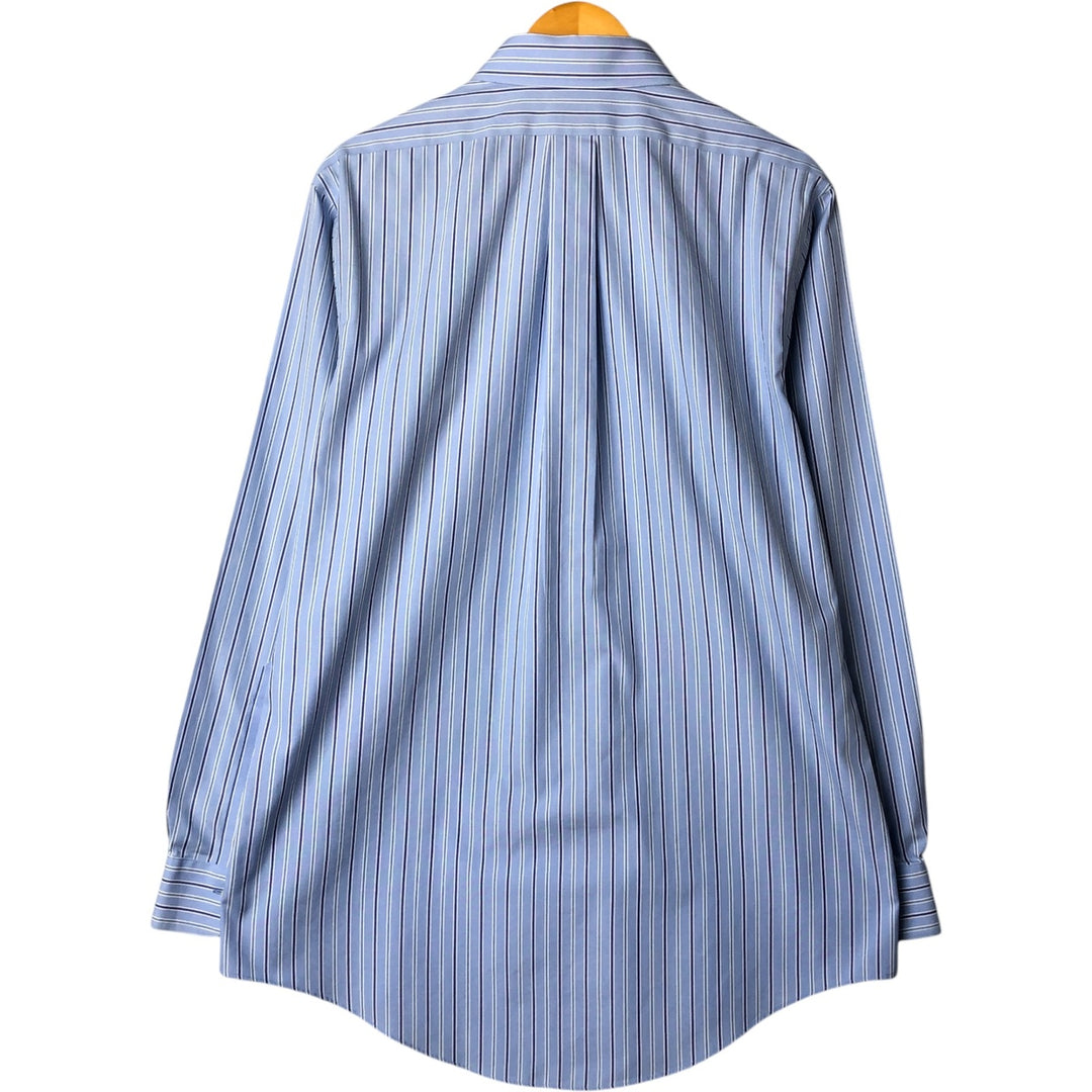 Brooks Brothers Est.1818 Long Sleeve Cotton Striped Shirt, Men's Size L cotton Blue type light blue Vintage Second Hand