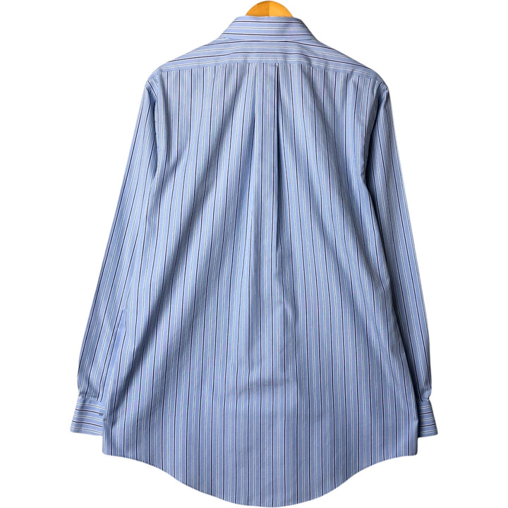 Brooks Brothers Est.1818 Long Sleeve Cotton Striped Shirt, Men's Size L cotton Blue type light blue Vintage Second Hand