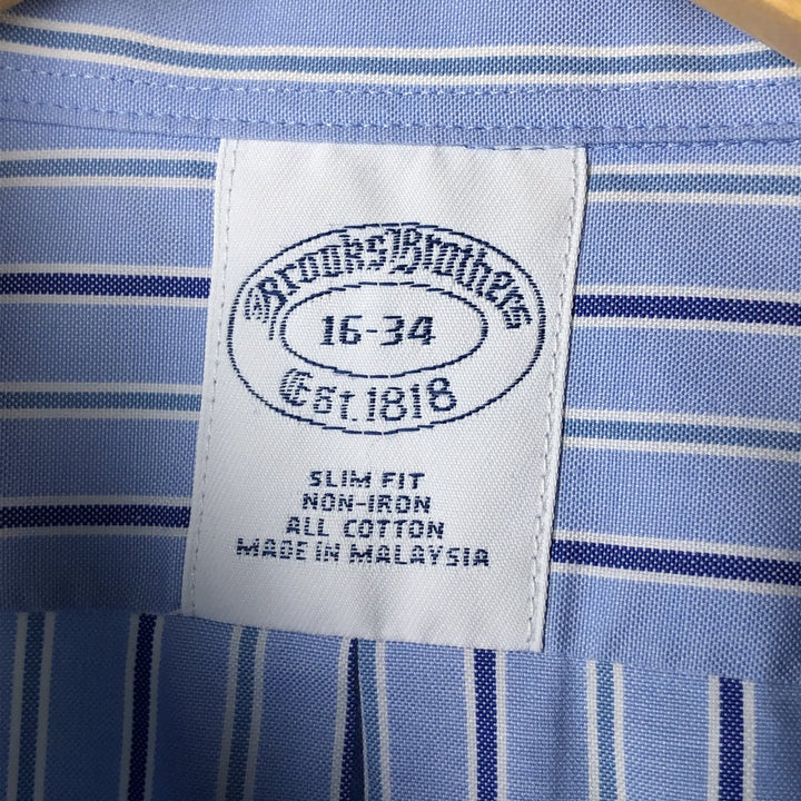 Brooks Brothers Est.1818 Long Sleeve Cotton Striped Shirt, Men's Size L cotton Blue type light blue Vintage Second Hand