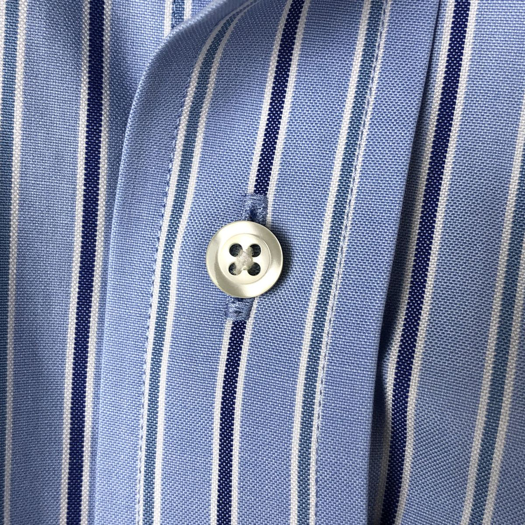 Brooks Brothers Est.1818 Long Sleeve Cotton Striped Shirt, Men's Size L cotton Blue type light blue Vintage Second Hand