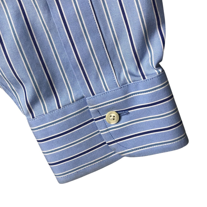 Brooks Brothers Est.1818 Long Sleeve Cotton Striped Shirt, Men's Size L cotton Blue type light blue Vintage Second Hand