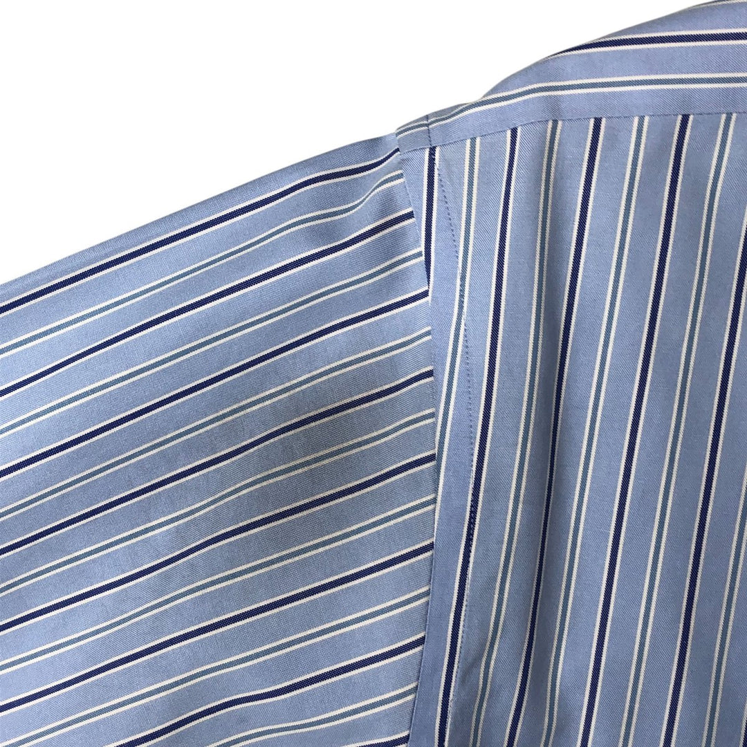 Brooks Brothers Est.1818 Long Sleeve Cotton Striped Shirt, Men's Size L cotton Blue type light blue Vintage Second Hand