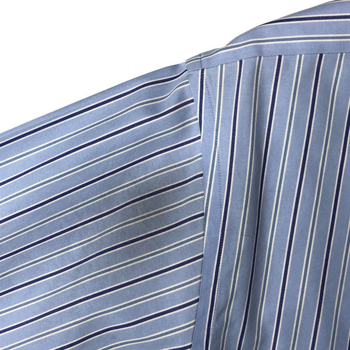 Brooks Brothers Est.1818 Long Sleeve Cotton Striped Shirt, Men's Size L cotton Blue type light blue Vintage Second Hand