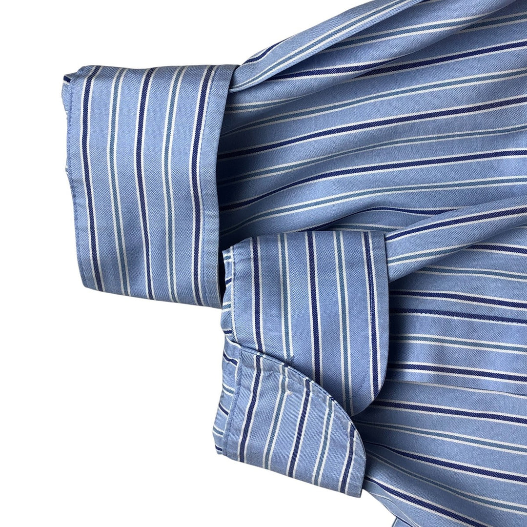 Brooks Brothers Est.1818 Long Sleeve Cotton Striped Shirt, Men's Size L cotton Blue type light blue Vintage Second Hand