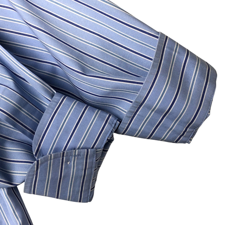 Brooks Brothers Est.1818 Long Sleeve Cotton Striped Shirt, Men's Size L cotton Blue type light blue Vintage Second Hand