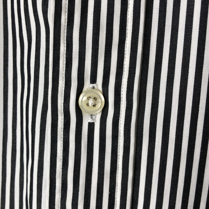 Ralph Lauren Classic Fit Long Sleeve Button Down Striped Shirt Men's Size L cotton black type Vintage Second Hand