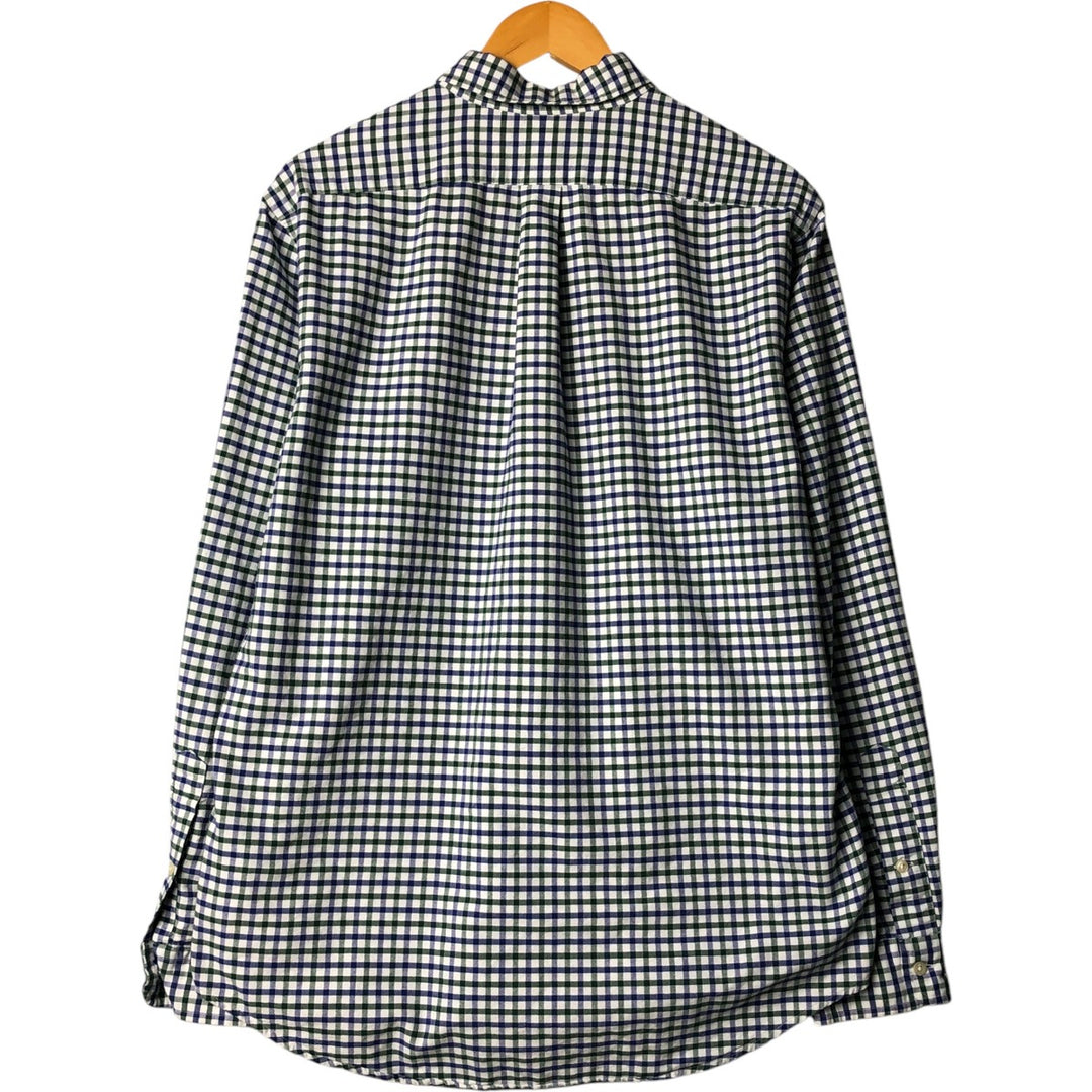 Ralph Lauren long sleeve button down check shirt, men's size L cotton white type Vintage Second Hand