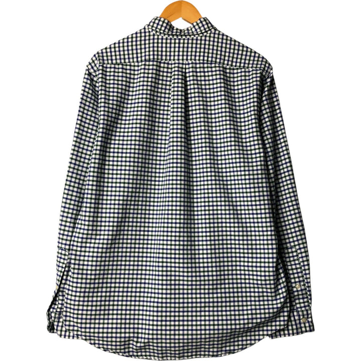 Ralph Lauren long sleeve button down check shirt, men's size L cotton white type Vintage Second Hand
