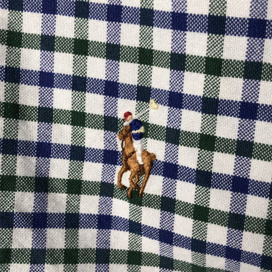 Ralph Lauren long sleeve button down check shirt, men's size L cotton white type Vintage Second Hand