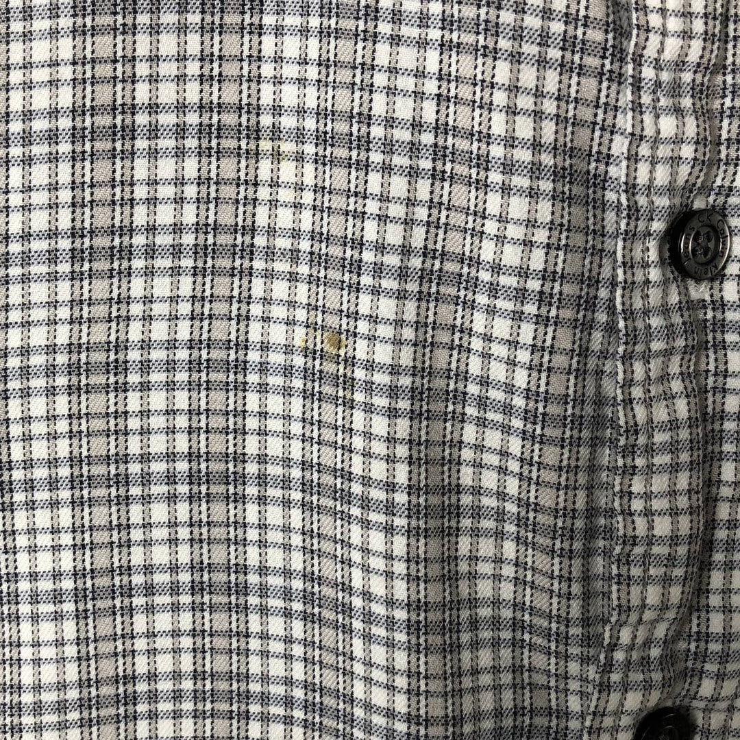 90s~00'S Calvin Klein short sleeve cotton check shirt men's XL size vintage cotton gray type Vintage Second Hand