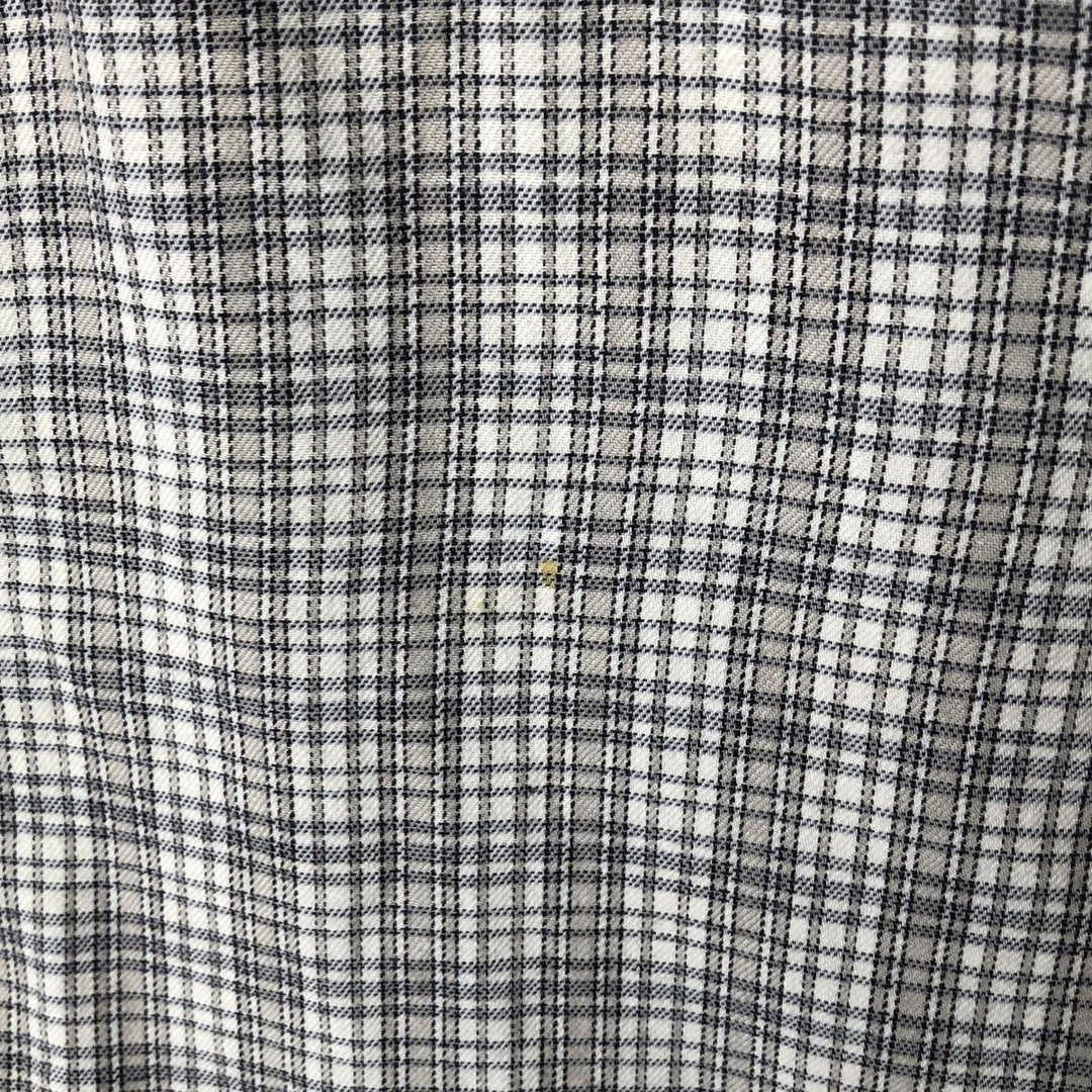 90s~00'S Calvin Klein short sleeve cotton check shirt men's XL size vintage cotton gray type Vintage Second Hand