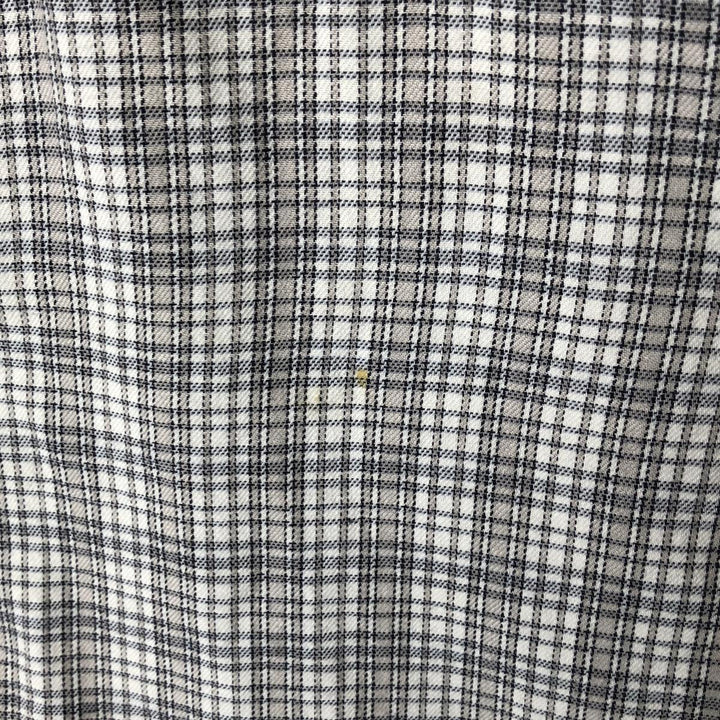 90s~00'S Calvin Klein short sleeve cotton check shirt men's XL size vintage cotton gray type Vintage Second Hand