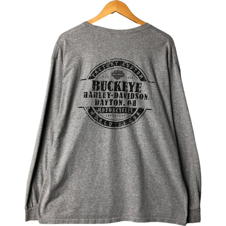 Harley-Davidson Skull Pattern Motorcycle Bike T-shirt Men's XL cotton gray type Vintage Second Hand