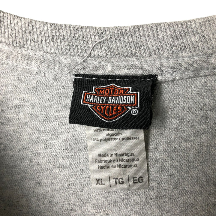 Harley-Davidson Skull Pattern Motorcycle Bike T-shirt Men's XL cotton gray type Vintage Second Hand