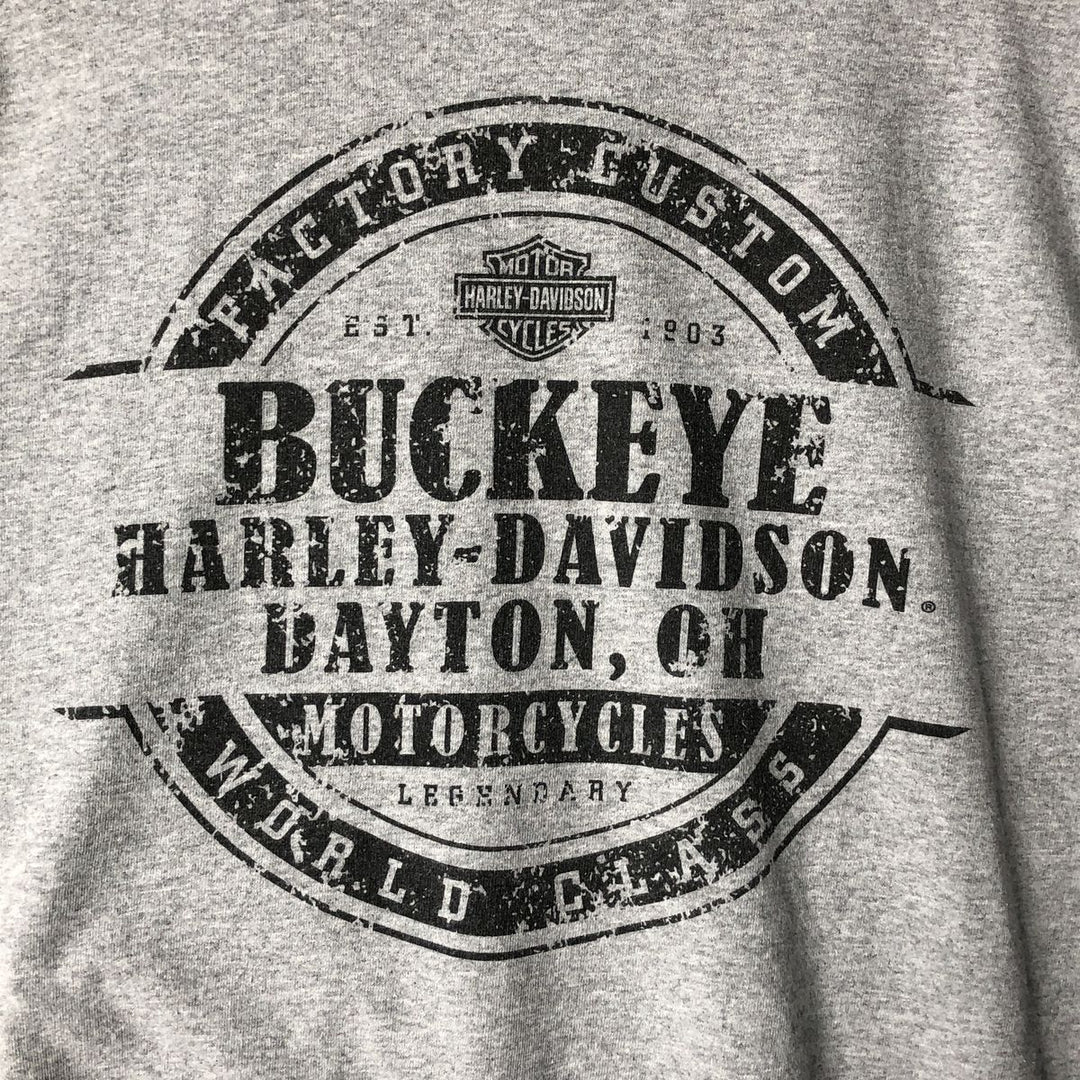 Harley-Davidson Skull Pattern Motorcycle Bike T-shirt Men's XL cotton gray type Vintage Second Hand
