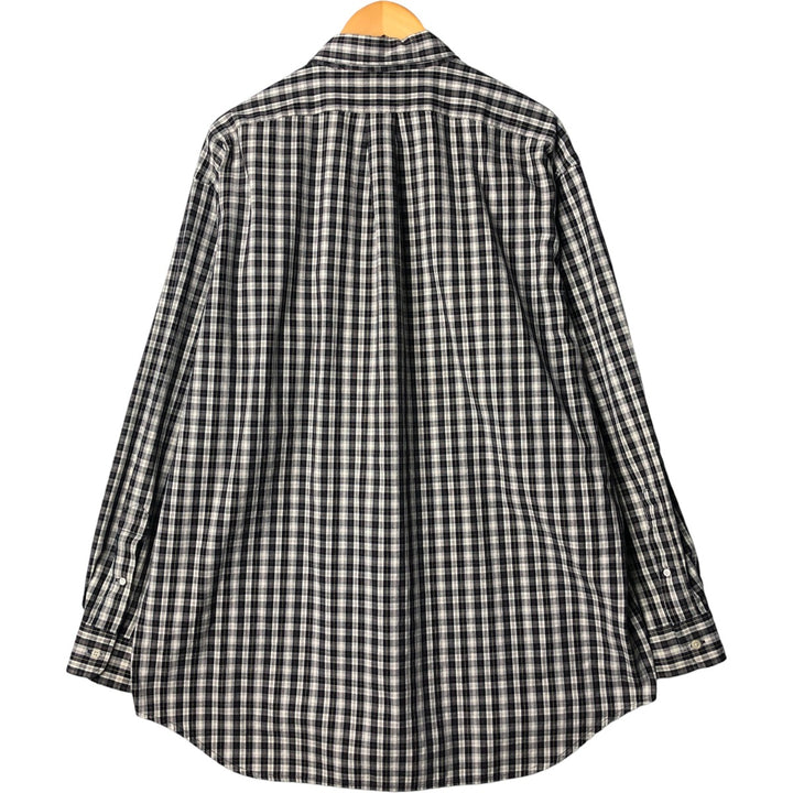 Ralph Lauren BIG SHIRT Long sleeve button-down check shirt Men's L size cotton white type Vintage Second Hand