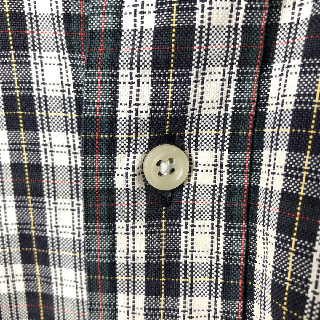 Ralph Lauren BIG SHIRT Long sleeve button-down check shirt Men's L size cotton white type Vintage Second Hand