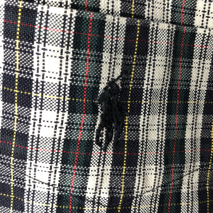 Ralph Lauren BIG SHIRT Long sleeve button-down check shirt Men's L size cotton white type Vintage Second Hand
