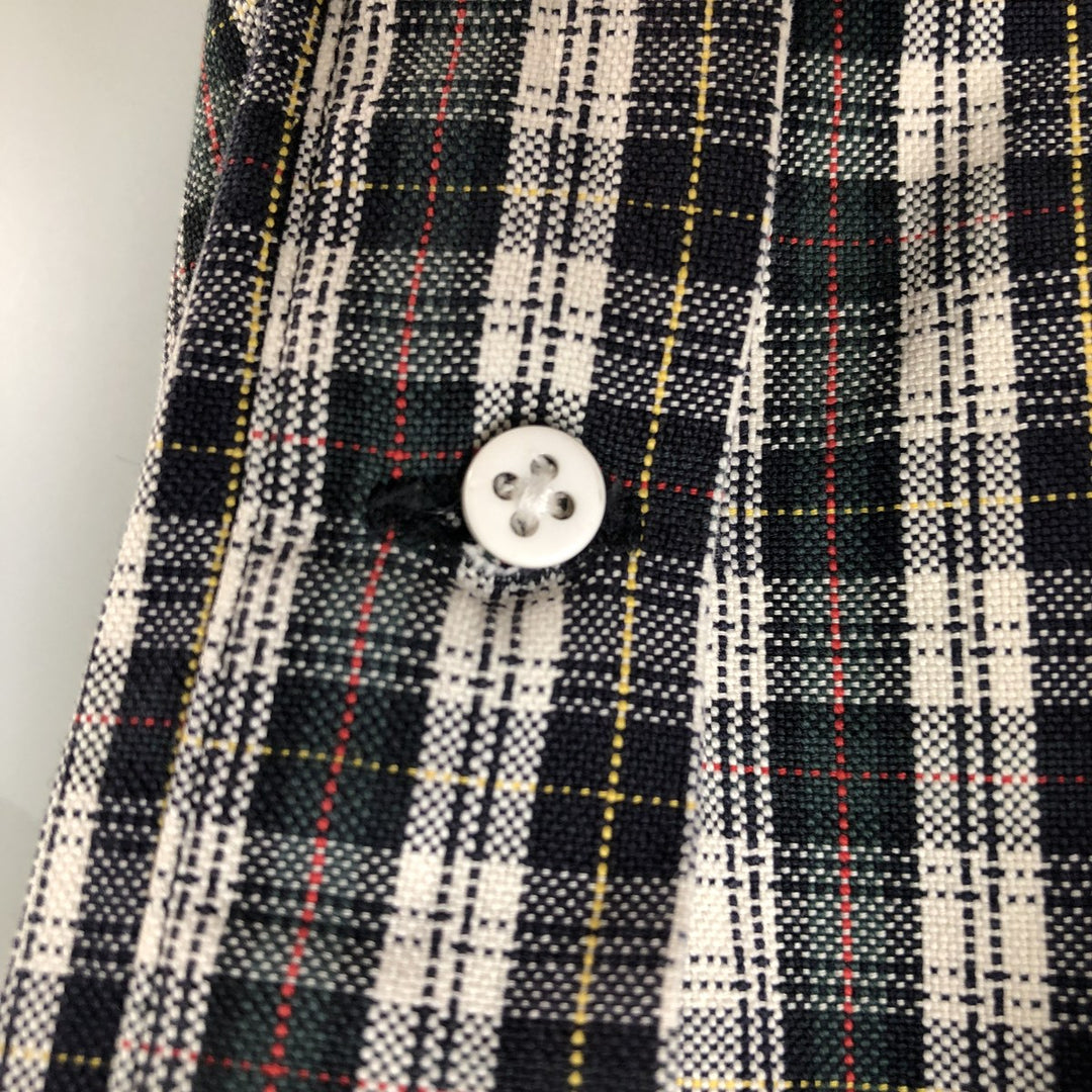 Ralph Lauren BIG SHIRT Long sleeve button-down check shirt Men's L size cotton white type Vintage Second Hand