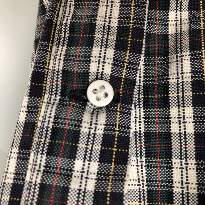 Ralph Lauren BIG SHIRT Long sleeve button-down check shirt Men's L size cotton white type Vintage Second Hand
