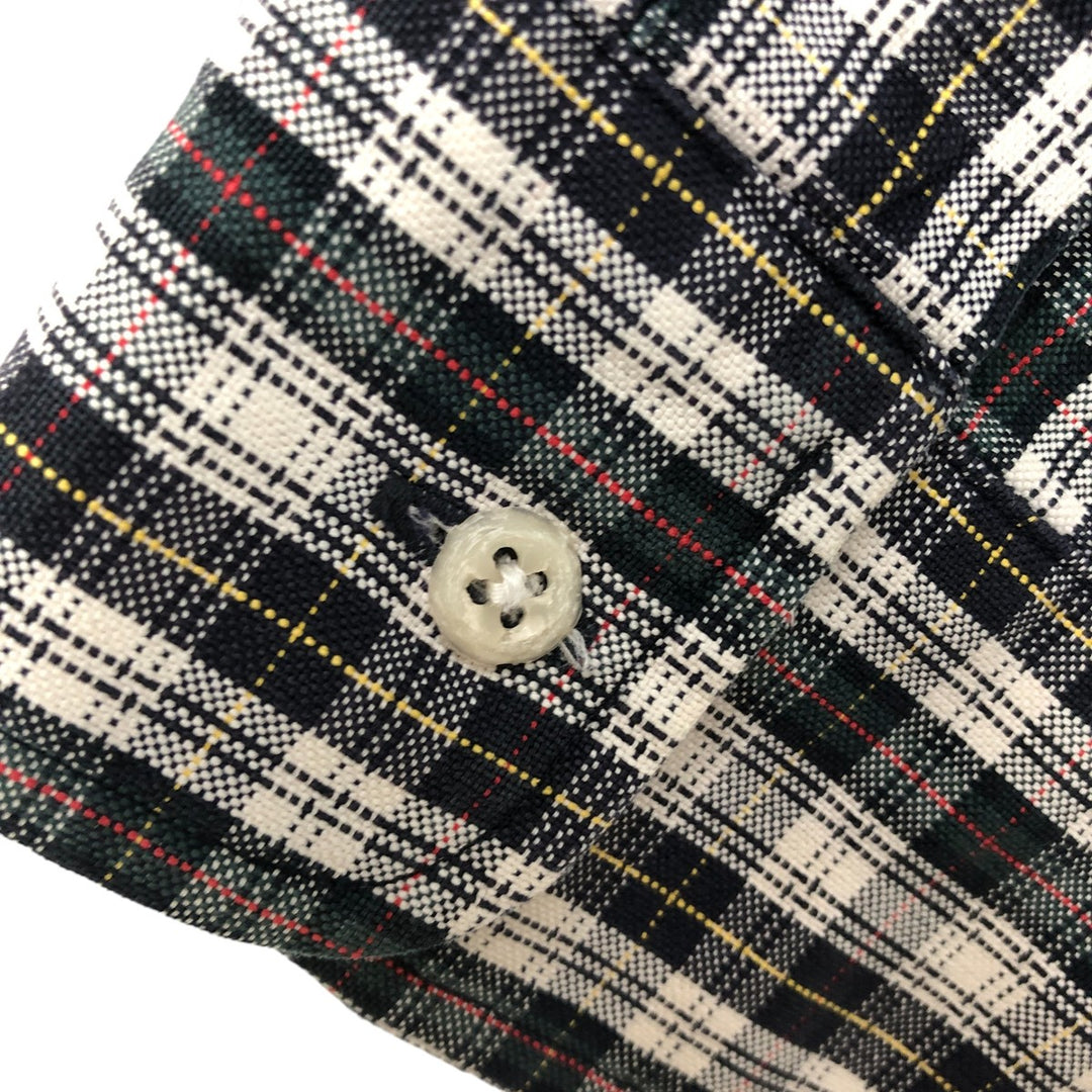 Ralph Lauren BIG SHIRT Long sleeve button-down check shirt Men's L size cotton white type Vintage Second Hand