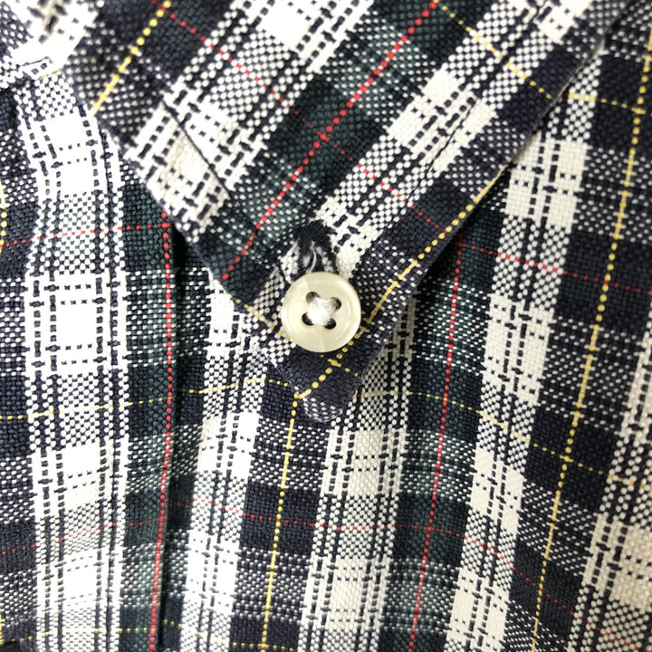 Ralph Lauren BIG SHIRT Long sleeve button-down check shirt Men's L size cotton white type Vintage Second Hand