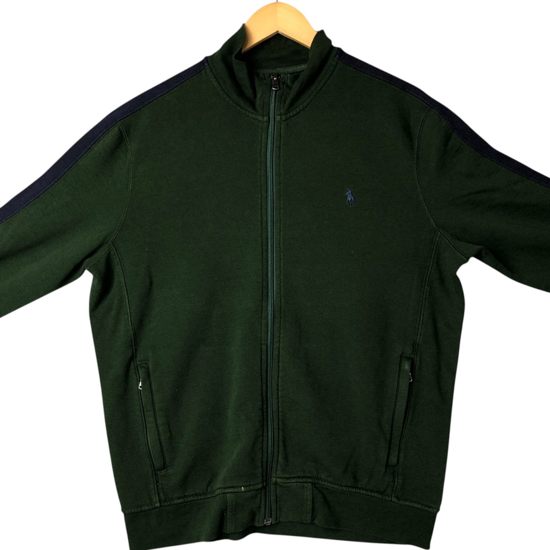 Ralph Lauren POLO by Ralph Lauren high-neck full-zip sweatshirt, men's size L cotton Green type dark green Vintage Second Hand