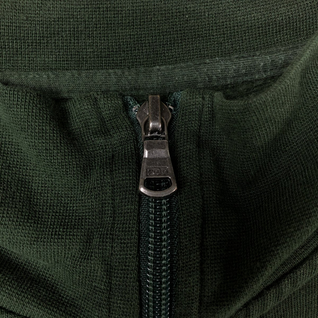 Ralph Lauren POLO by Ralph Lauren high-neck full-zip sweatshirt, men's size L cotton Green type dark green Vintage Second Hand