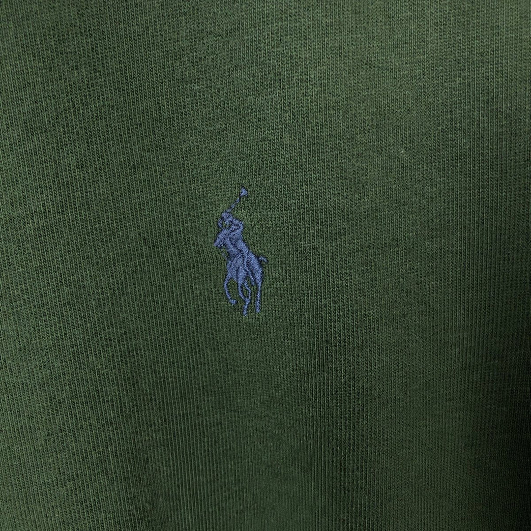 Ralph Lauren POLO by Ralph Lauren high-neck full-zip sweatshirt, men's size L cotton Green type dark green Vintage Second Hand