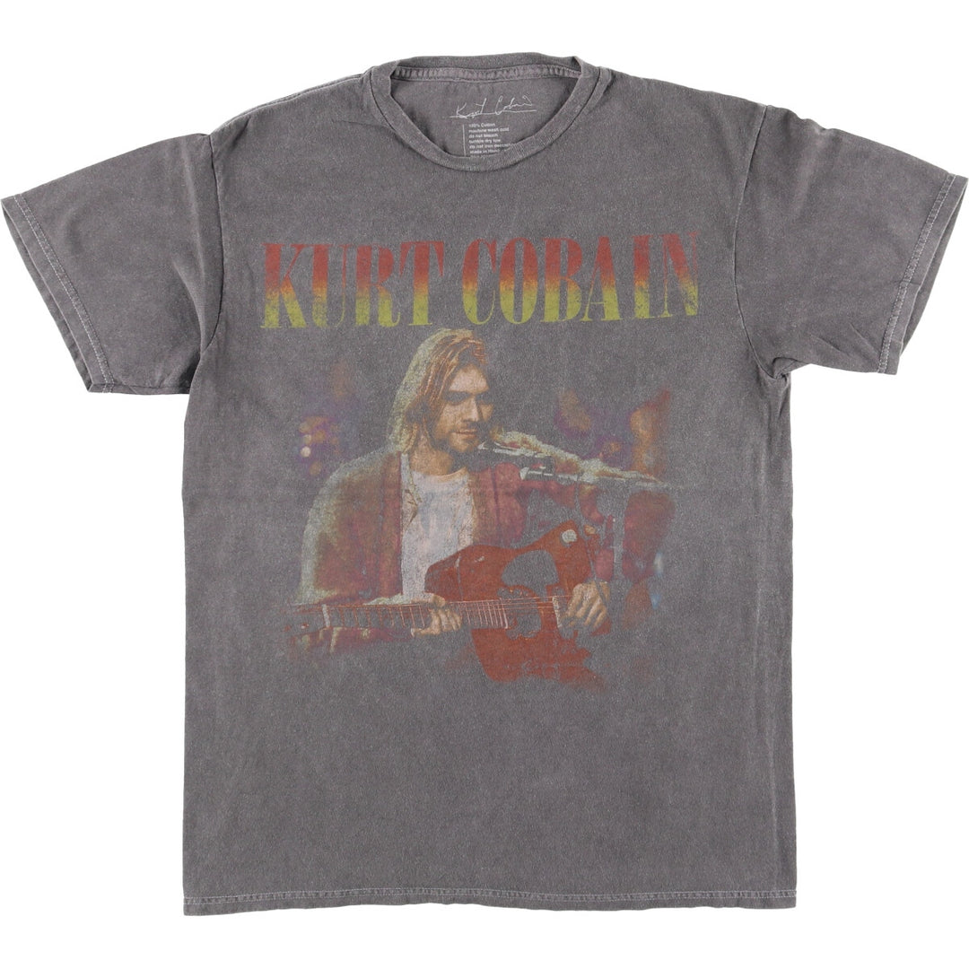 KURT COBAIN Kurt Cobain band T-shirt, band T, men's M size cotton gray type Vintage Second Hand