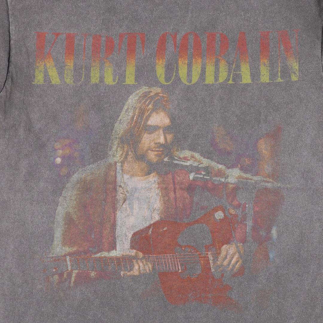 KURT COBAIN Kurt Cobain band T-shirt, band T, men's M size cotton gray type Vintage Second Hand