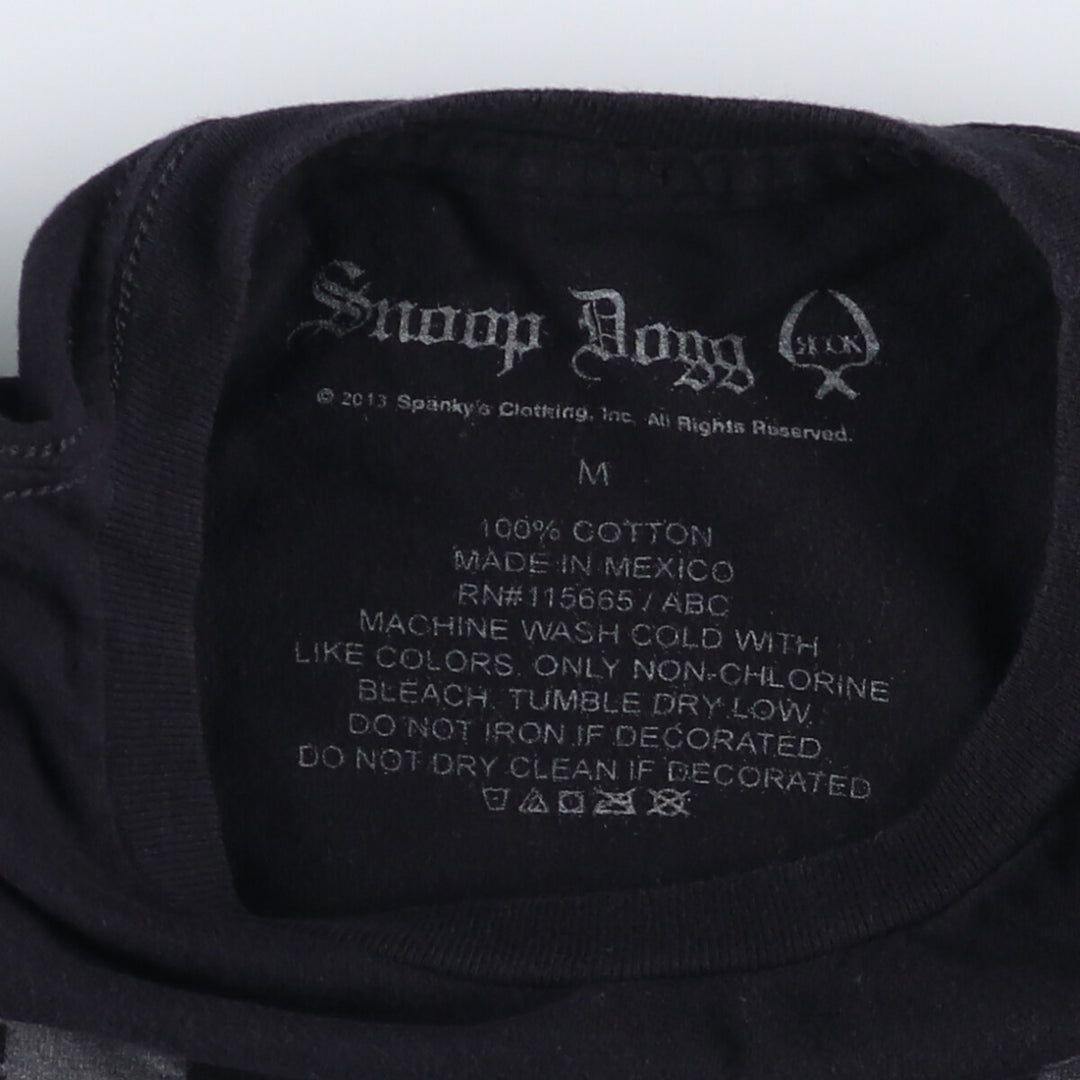SNOOP DOGG Snoop Dogg Rap T-shirt Rap T Men's M size cotton black type Vintage Second Hand