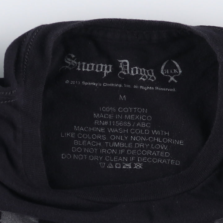 SNOOP DOGG Snoop Dogg Rap T-shirt Rap T Men's M size cotton black type Vintage Second Hand