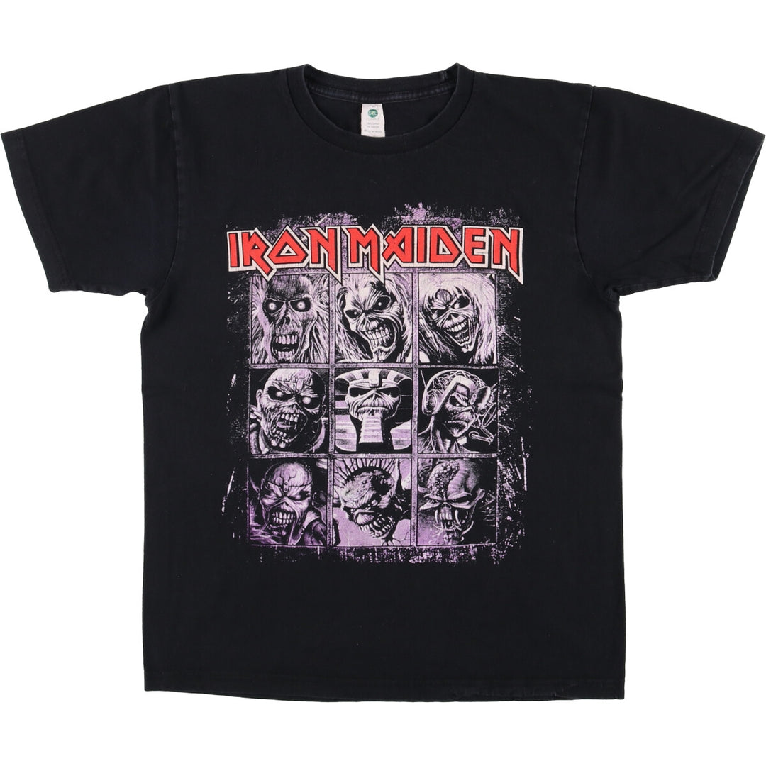 SEL IRON MAIDEN Band T-Shirt, Men's Size Medium cotton black type Vintage Second Hand
