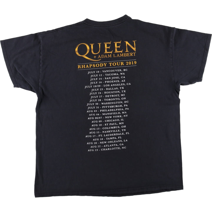 QUEEN Band T-shirt, Men's XL size cotton black type Vintage Second Hand