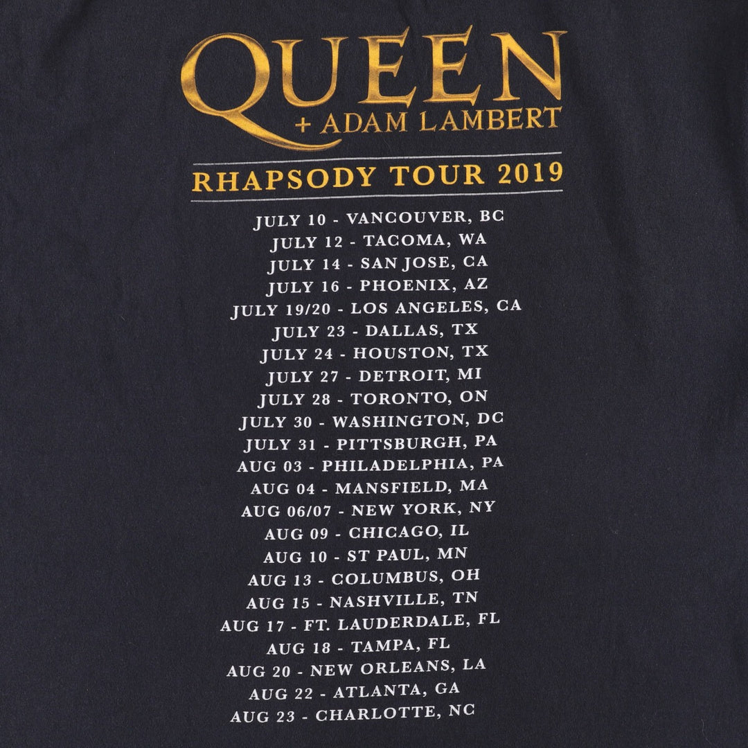 QUEEN Band T-shirt, Men's XL size cotton black type Vintage Second Hand