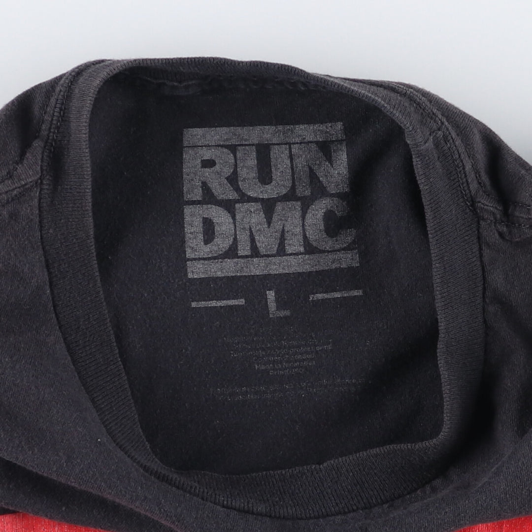 RUNDMC Rap T-shirt, Men's L size cotton black type Vintage Second Hand