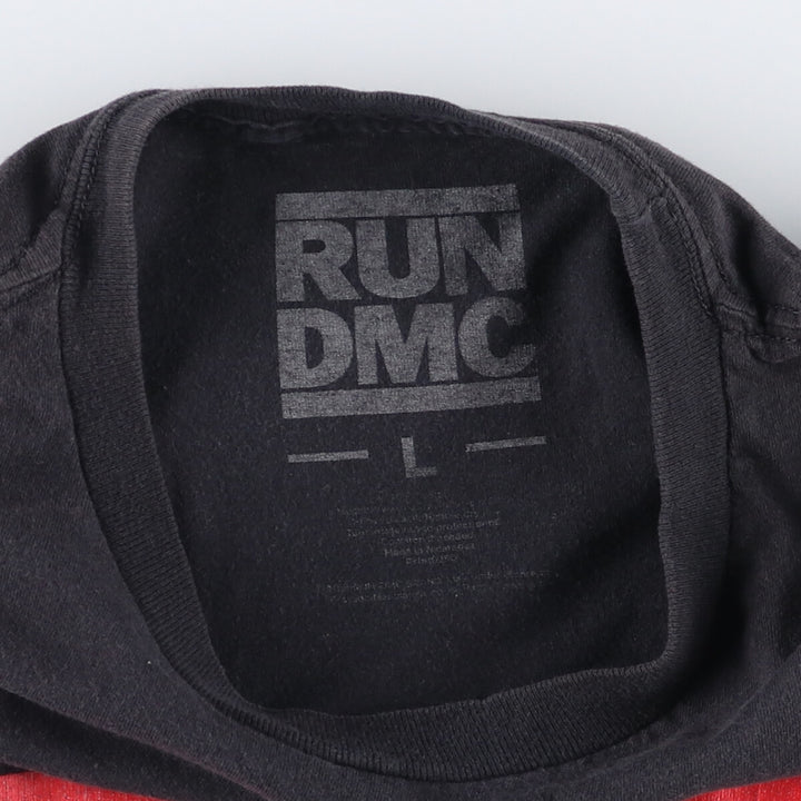 RUNDMC Rap T-shirt, Men's L size cotton black type Vintage Second Hand