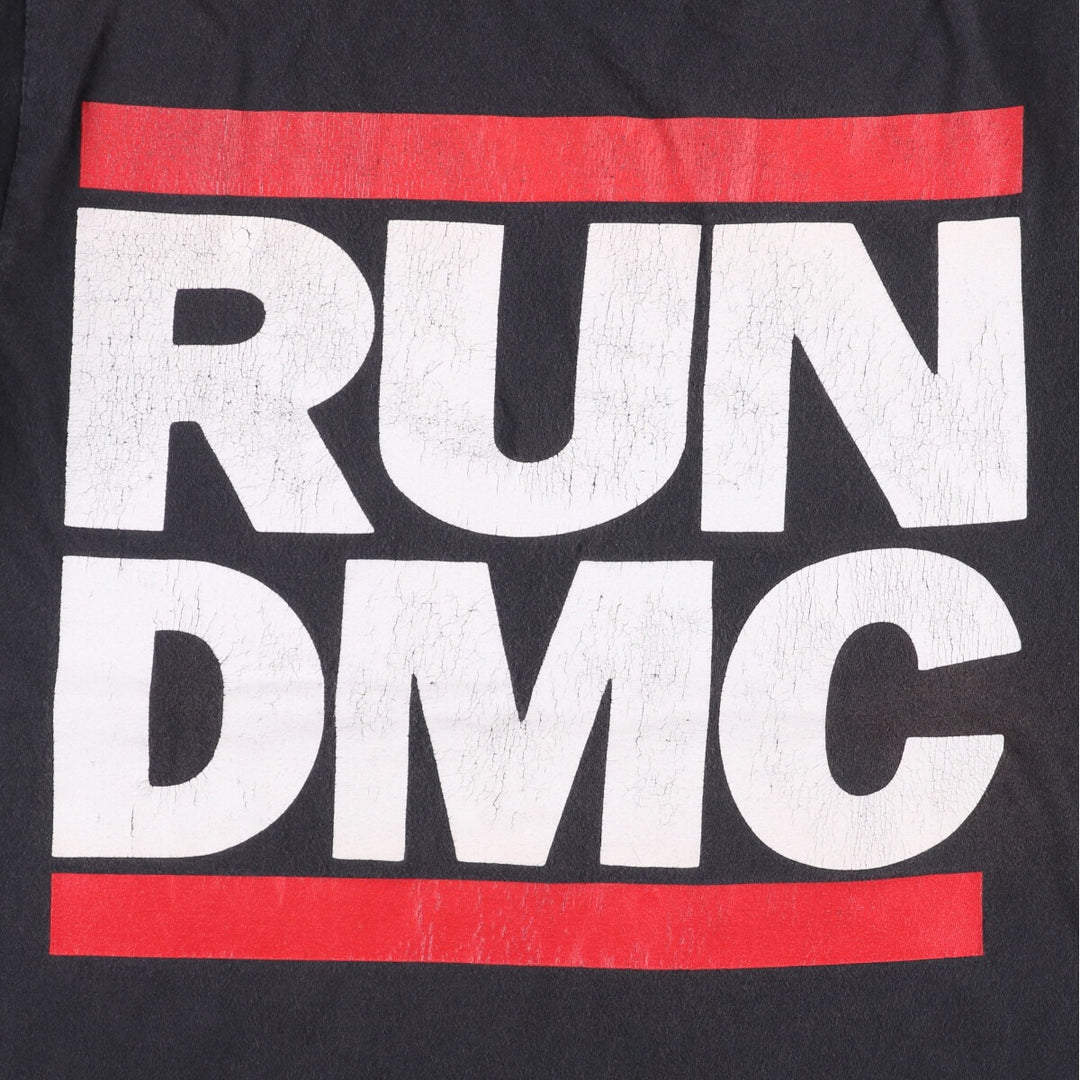 RUNDMC Rap T-shirt, Men's L size cotton black type Vintage Second Hand